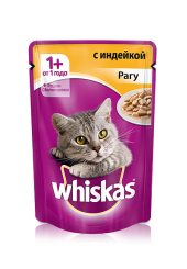 Whiskas для кошек рагу с индейкой 85 гр.
